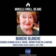 Le MdP s’associe à la marche blanche en mémoire de Mireille Knoll, victime d’un antisémitisme meurtrier
