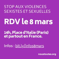 Journée internationale des droits des femmes : Le MdP appelle à manifester partout en France !
