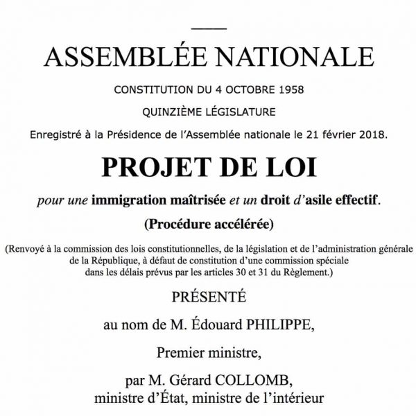 Projet loi Immigration droit d'asile